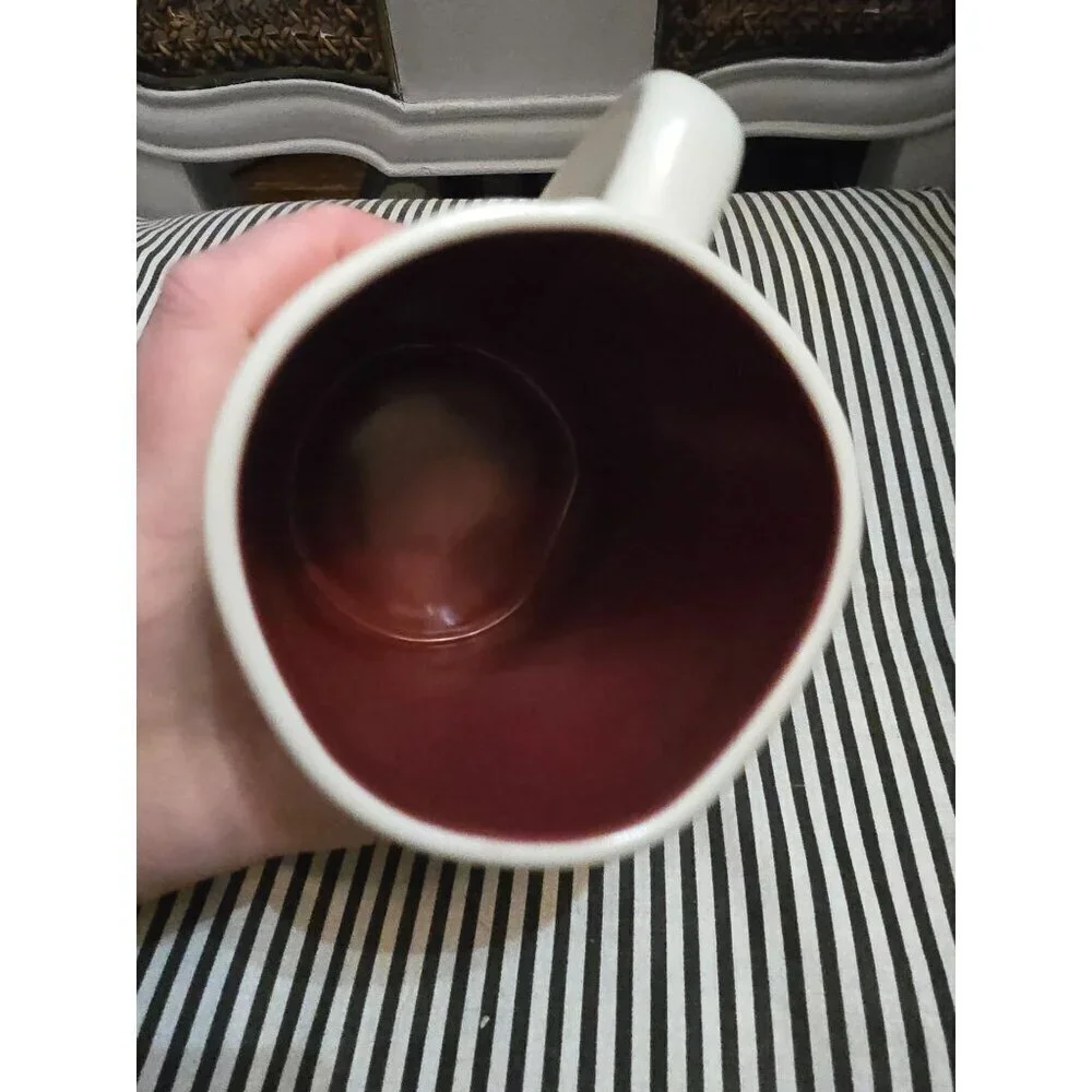 NWT Rae Dunn Fall Apple Cider Coffee Mug White Brown Interior